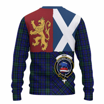 Weir Crest Tartan Knitted Sweater with Lion Rampant Saltire Style