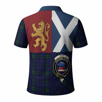Weir Crest Tartan Polo Shirt with Lion Rampant Saltire Style