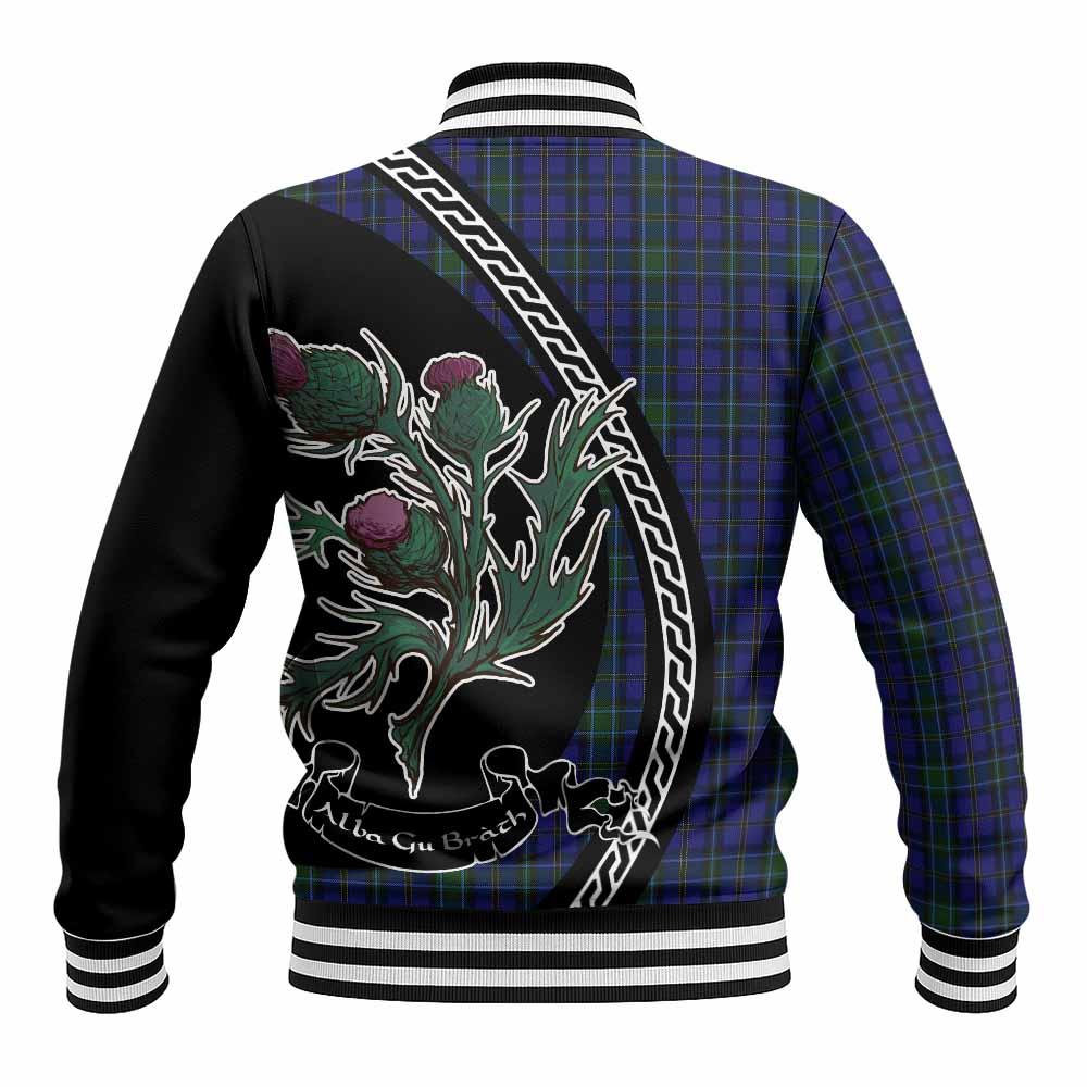 Weir Family Crest Tartan Baseball Jacket Alba Thistle Inspired - Tartan Vibes Clothing
