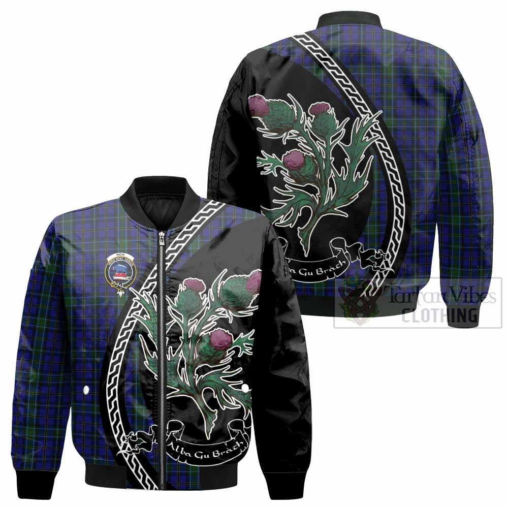 Weir Family Crest Tartan Bomber Jacket Alba Thistle Inspired - Tartan Vibes Clothing