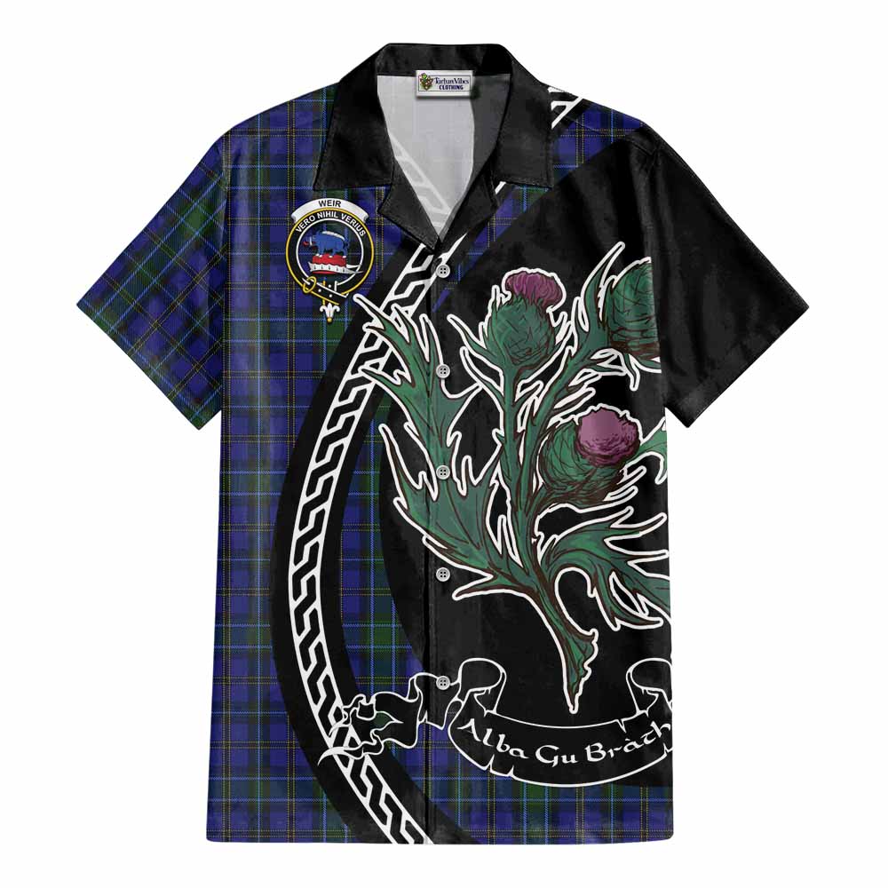 Weir Family Crest Tartan Cotton Hawaiian Shirt Alba Thistle Inspired - Tartan Vibes Clothing