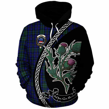 Weir Family Crest Tartan Cotton Hoodie Alba Thistle Inspired