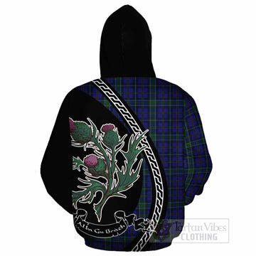 Weir Family Crest Tartan Cotton Hoodie Alba Thistle Inspired