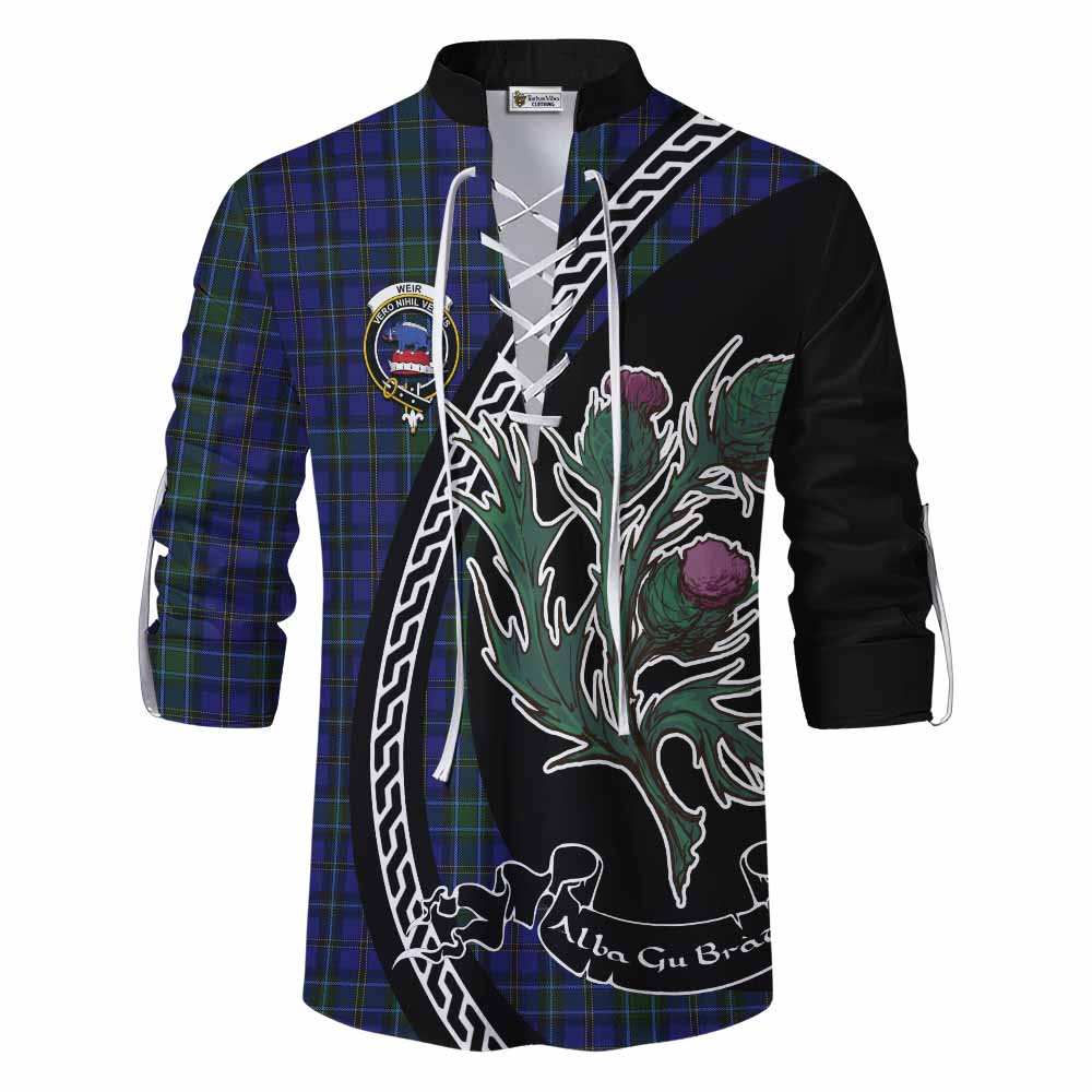 Weir Family Crest Tartan Ghillie Shirt Alba Thistle Inspired - Tartan Vibes Clothing