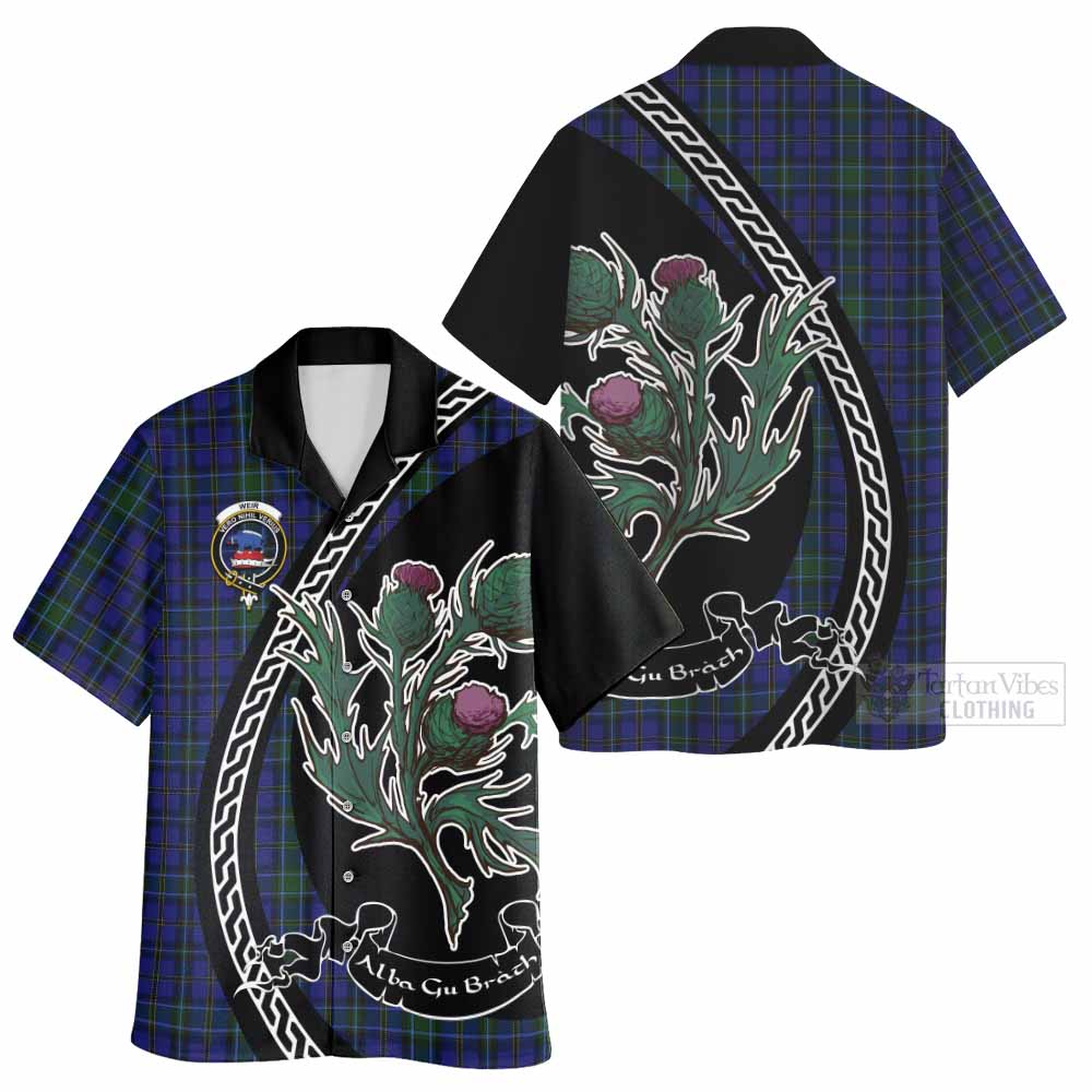 Weir Family Crest Tartan Hawaiian Shirt Alba Thistle Inspired - Tartan Vibes Clothing