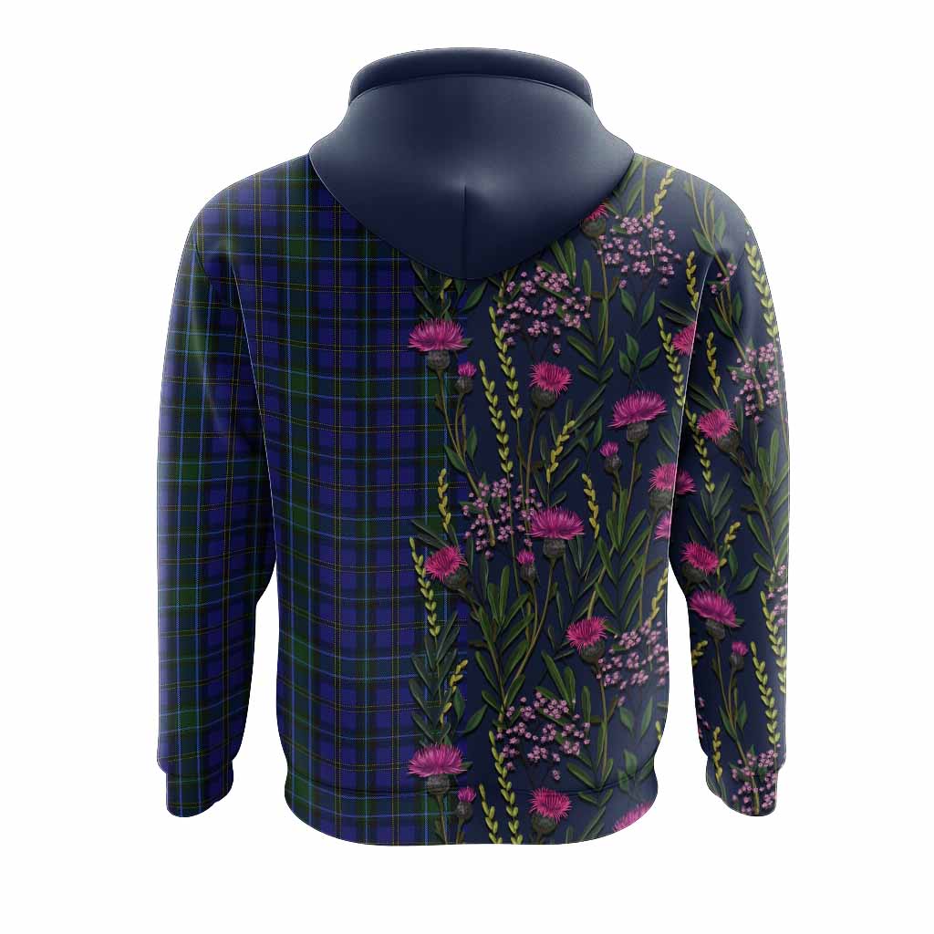 Weir Family Crest Tartan Hoodie Scottish Thistle Flower Pattern Half Style - Tartan Vibes Clothing
