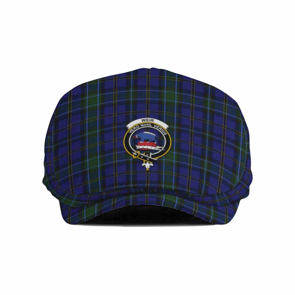 Weir Family Crest Tartan Jeff Cap, Tartan Flat Cap