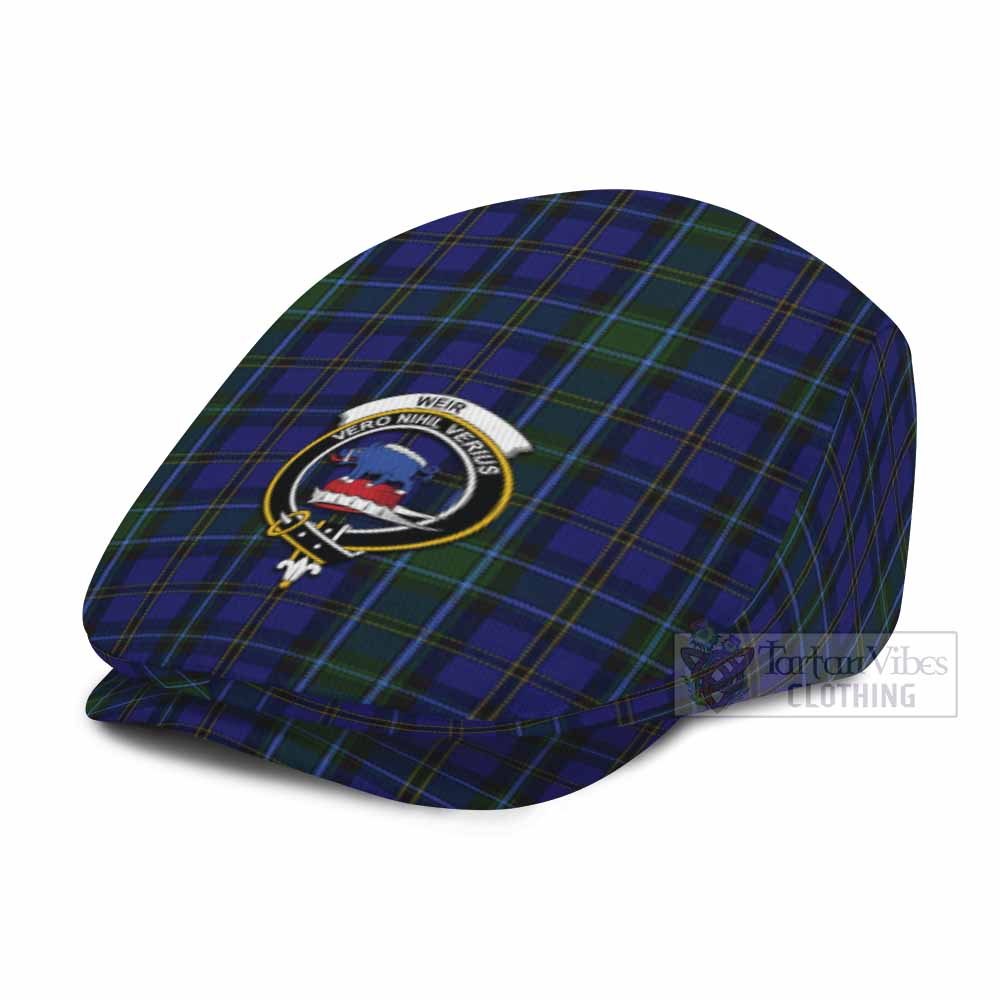Weir Family Crest Tartan Jeff Cap, Tartan Flat Cap