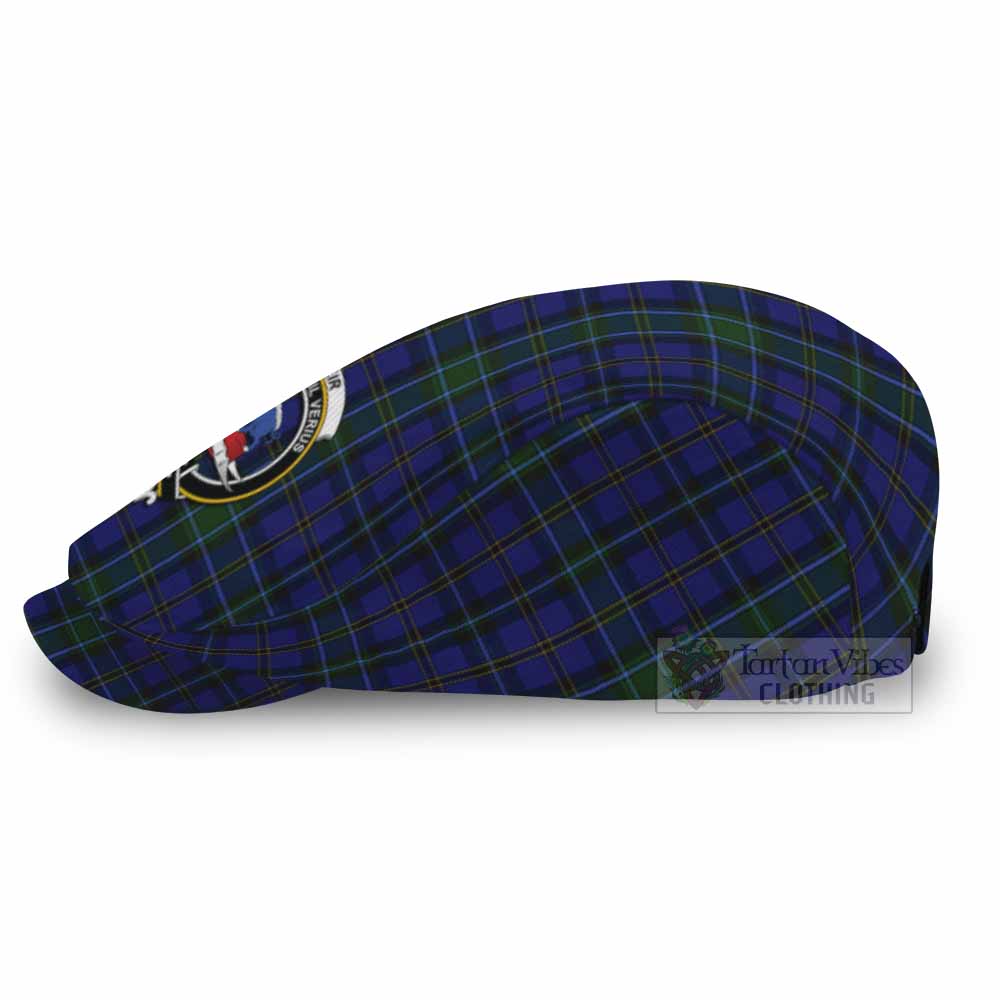 Weir Family Crest Tartan Jeff Cap, Tartan Flat Cap