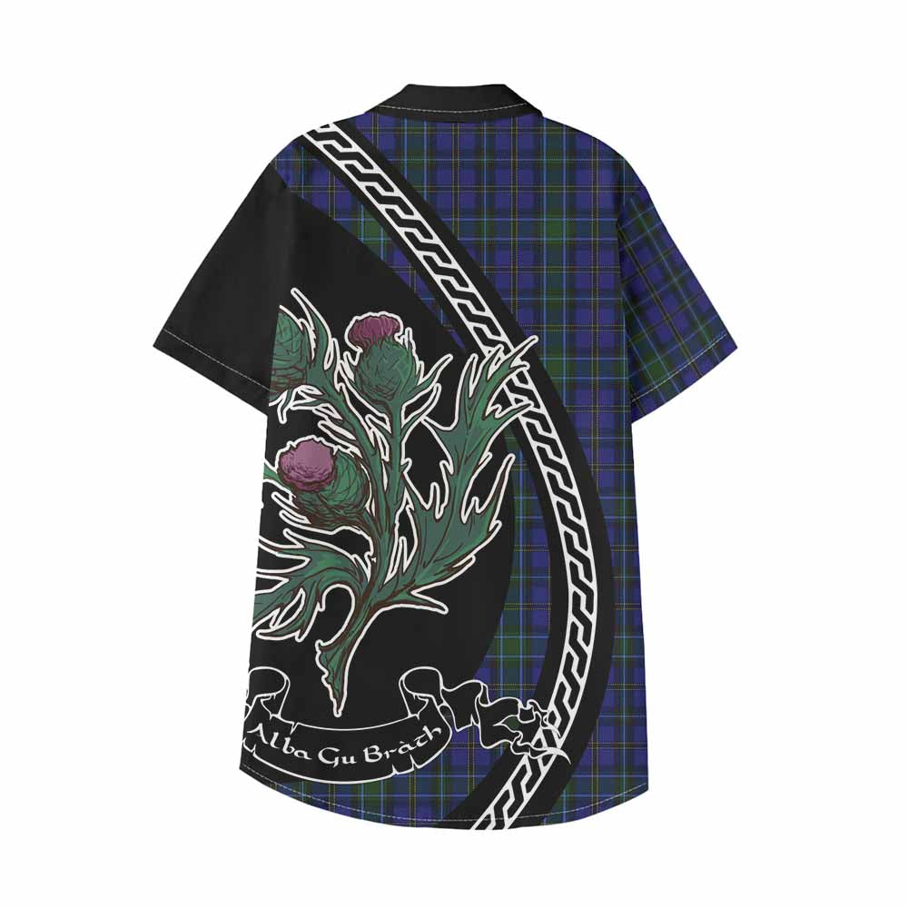 Weir Family Crest Tartan Kid Hawaiian Shirt Alba Thistle Inspired - Tartan Vibes Clothing