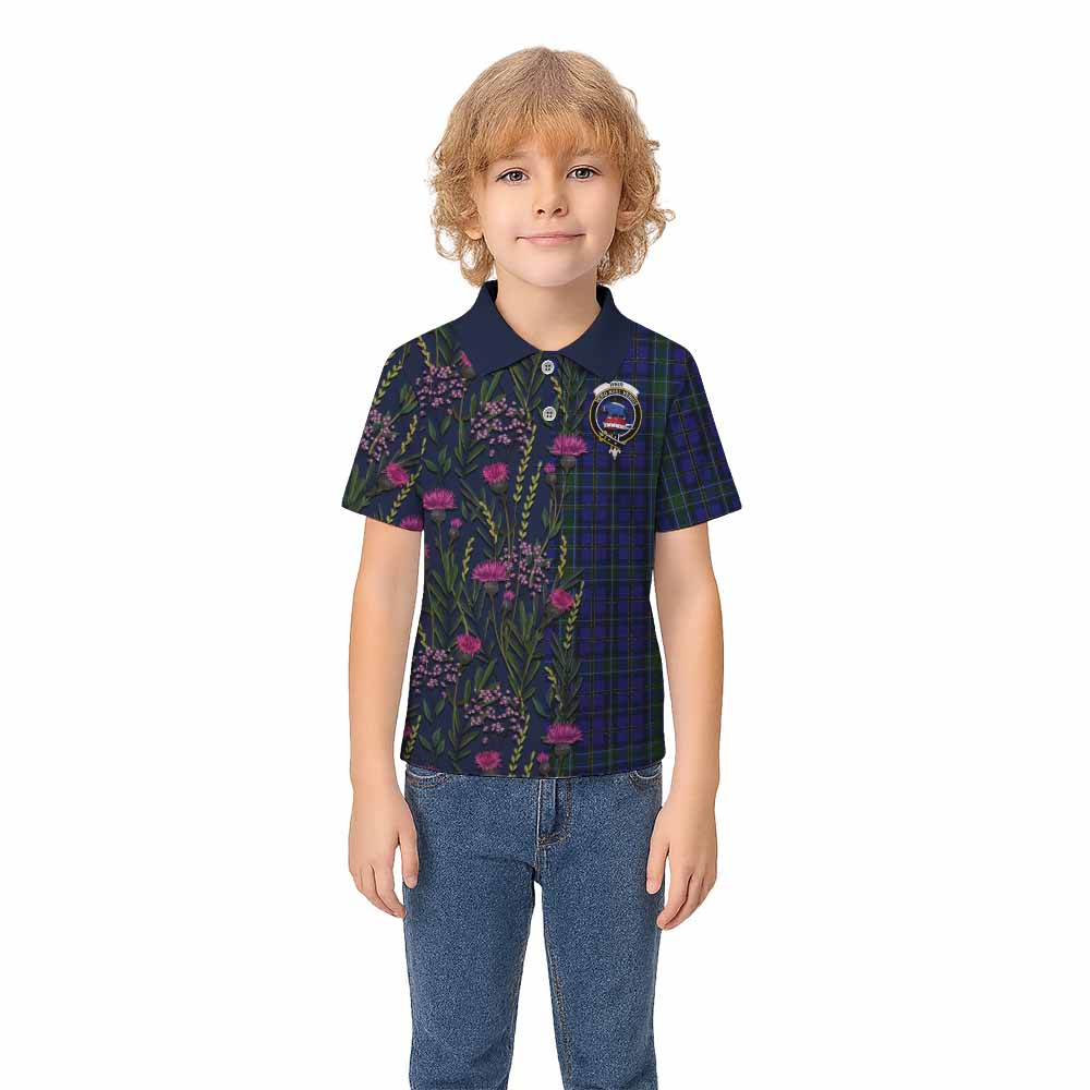 Weir Family Crest Tartan Kid Polo Shirt Scottish Thistle Flower Pattern Half Style - Tartan Vibes Clothing