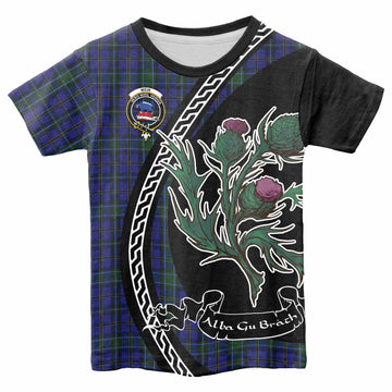 Weir Family Crest Tartan Kid T-shirt Alba Thistle Inspired - Tartan Vibes Clothing