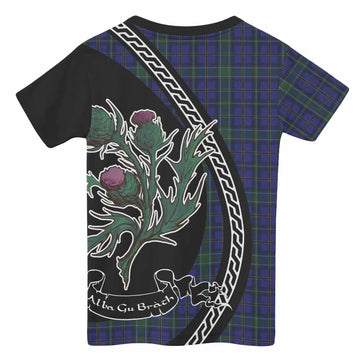 Weir Family Crest Tartan Kid T-shirt Alba Thistle Inspired - Tartan Vibes Clothing
