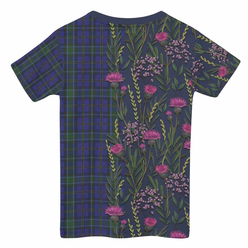 Weir Family Crest Tartan Kid T-shirt Scottish Thistle Flower Pattern Half Style - Tartan Vibes Clothing