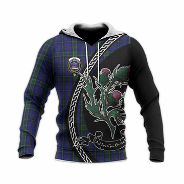 Weir Family Crest Tartan Knitted Hoodie Alba Thistle Inspired