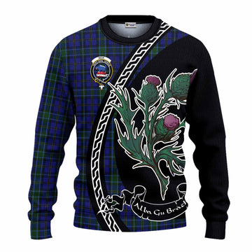 Weir Family Crest Tartan Knitted Sweater Alba Thistle Inspired
