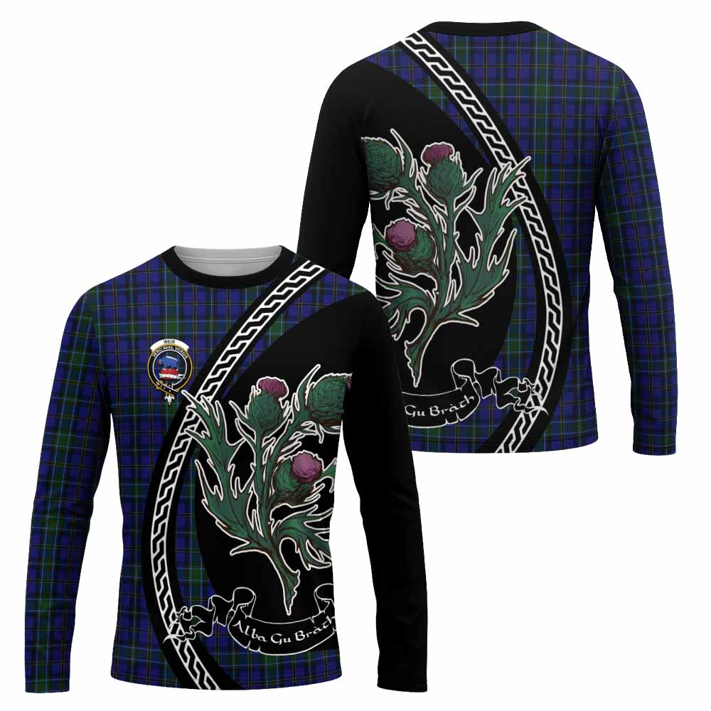 Weir Family Crest Tartan Long Sleeve T-Shirt Alba Thistle Inspired - Tartan Vibes Clothing