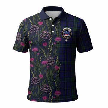Weir Family Crest Tartan Polo Shirt Scottish Thistle Flower Pattern Half Style
