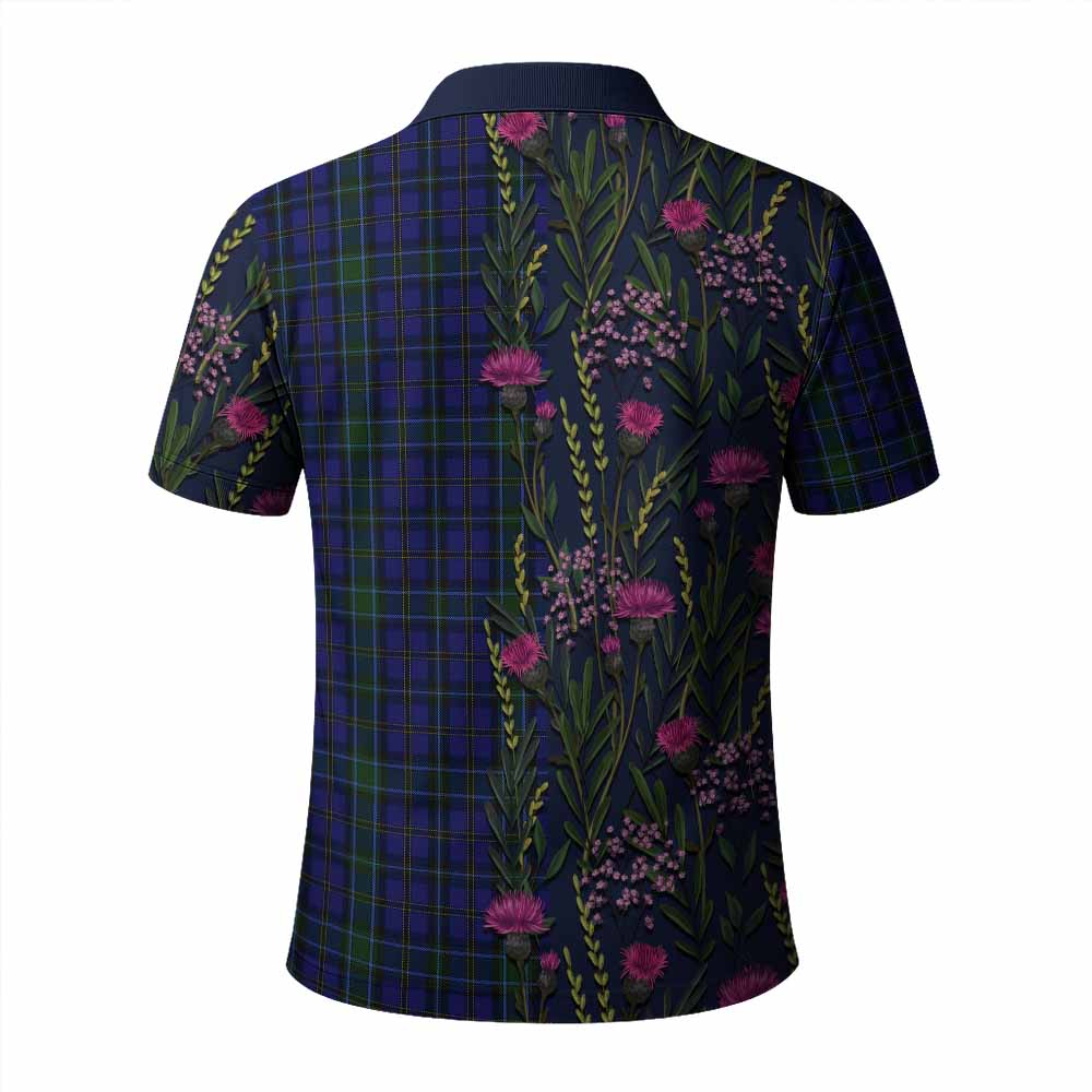Weir Family Crest Tartan Polo Shirt Scottish Thistle Flower Pattern Half Style - Tartan Vibes Clothing