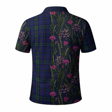 Weir Family Crest Tartan Polo Shirt Scottish Thistle Flower Pattern Half Style