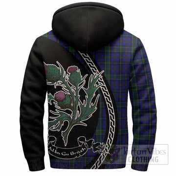Weir Family Crest Tartan Sherpa Hoodie Alba Thistle Inspired