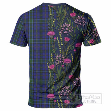Weir Family Crest Tartan T-Shirt Scottish Thistle Flower Pattern Half Style - Tartan Vibes Clothing