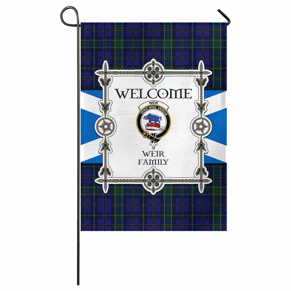 Weir Family Crest Tartan Welcome Garden Flag Saltire Harmony Style - Tartan Vibes Clothing