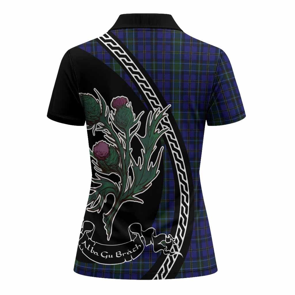 Weir Family Crest Tartan Women Polo Shirt Alba Thistle Inspired - Tartan Vibes Clothing