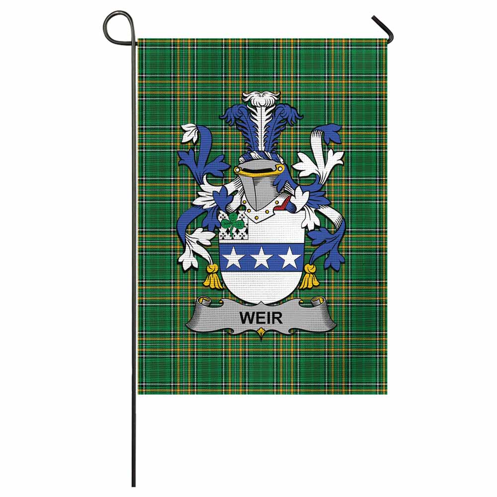 Weir Irish Clan Tartan Flag with Coat of Arms