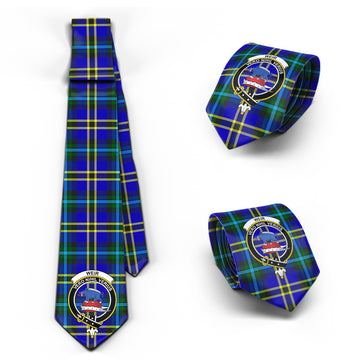 Weir Modern Tartan Classic Necktie with Family Crest
