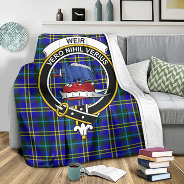 Weir Modern Tartan Blanket with Family Crest