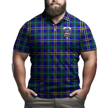 Weir Modern Tartan Men's Polo Shirt with Family Crest