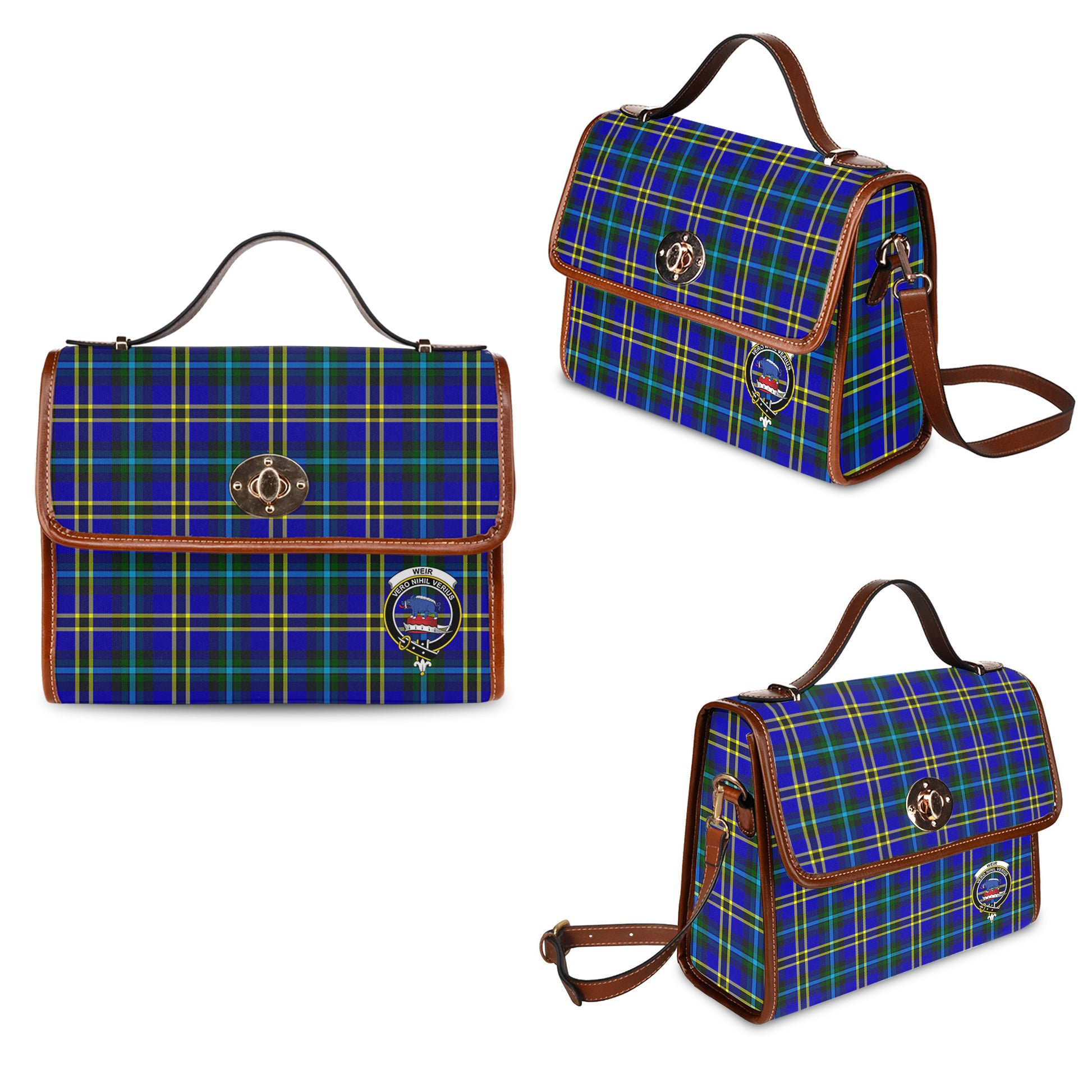 weir-modern-tartan-leather-strap-waterproof-canvas-bag-with-family-crest