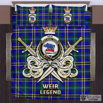 Weir Modern Tartan Bedding Set with Clan Crest and the Golden Sword of Courageous Legacy