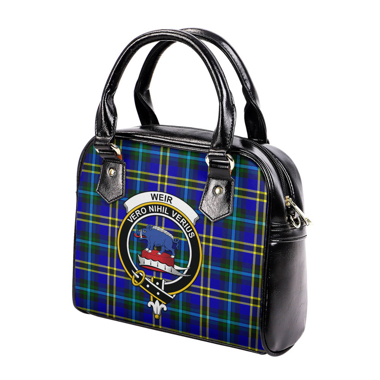 Weir Modern Tartan Shoulder Handbags with Family Crest - Tartanvibesclothing