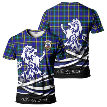 Weir Modern Tartan T-Shirt with Alba Gu Brath Regal Lion Emblem