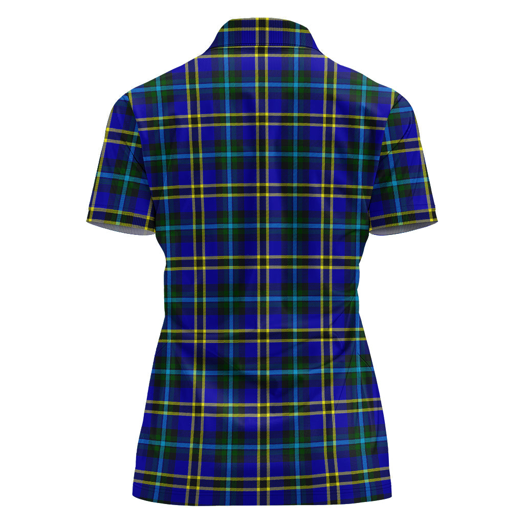 weir-modern-tartan-polo-shirt-with-family-crest-for-women
