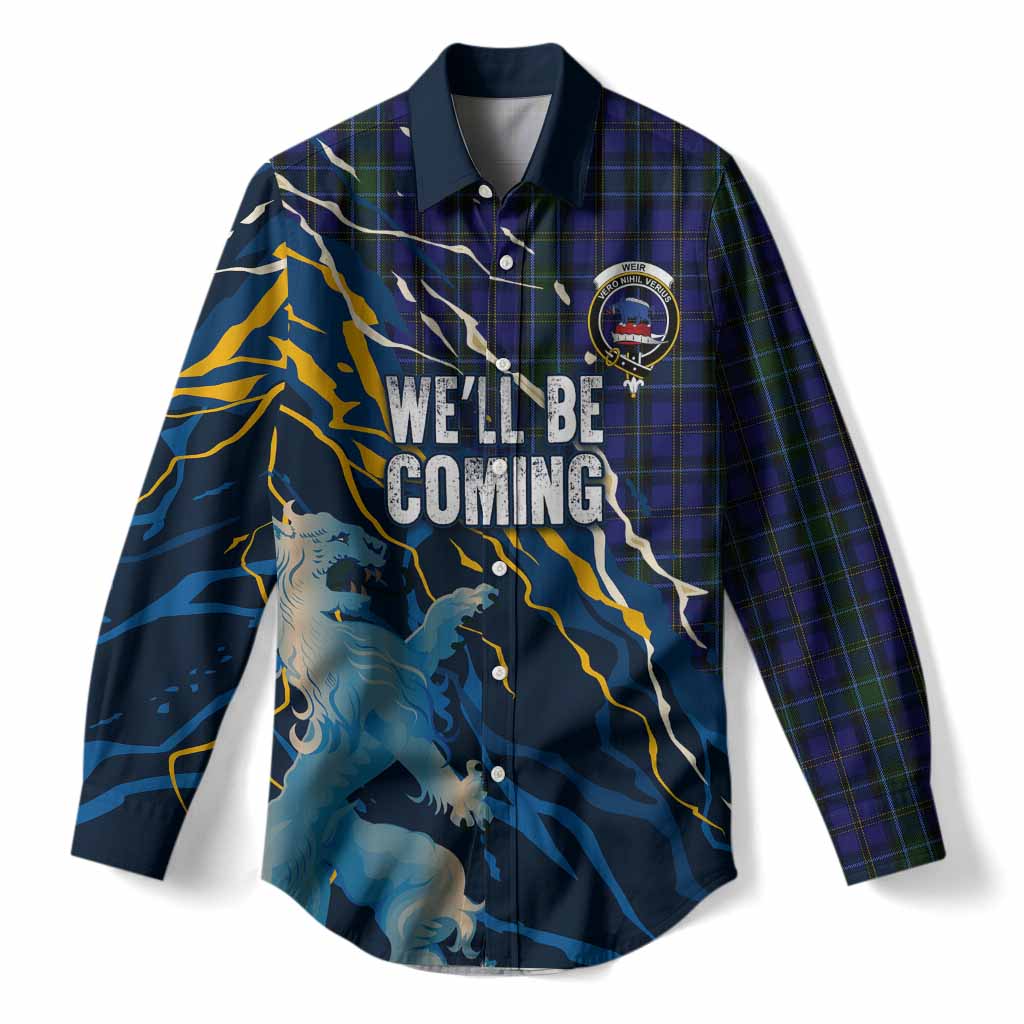 Weir Scotland Tartan Women Casual Shirt WC2026 Football - We'll Be Coming