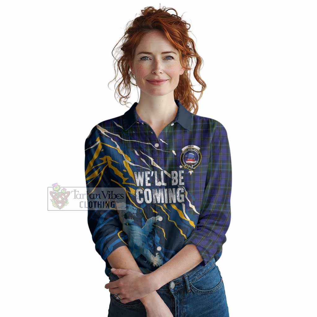 Weir Scotland Tartan Women Casual Shirt WC2026 Football - We'll Be Coming