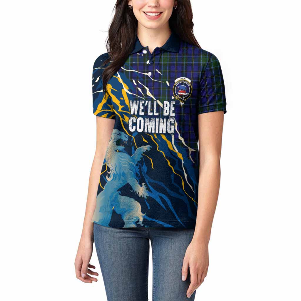 Weir Scotland Tartan Women Polo Shirt WC2026 Football - We'll Be Coming