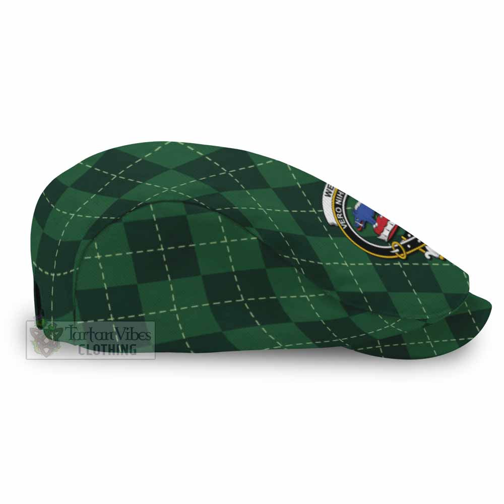 Weir Scottish Family Crest Flat Cap Green Argyle Classic Style - Tartan Vibes Clothing