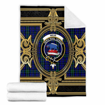 Weir Scottish Tartan Crest Blanket Royal Stylized