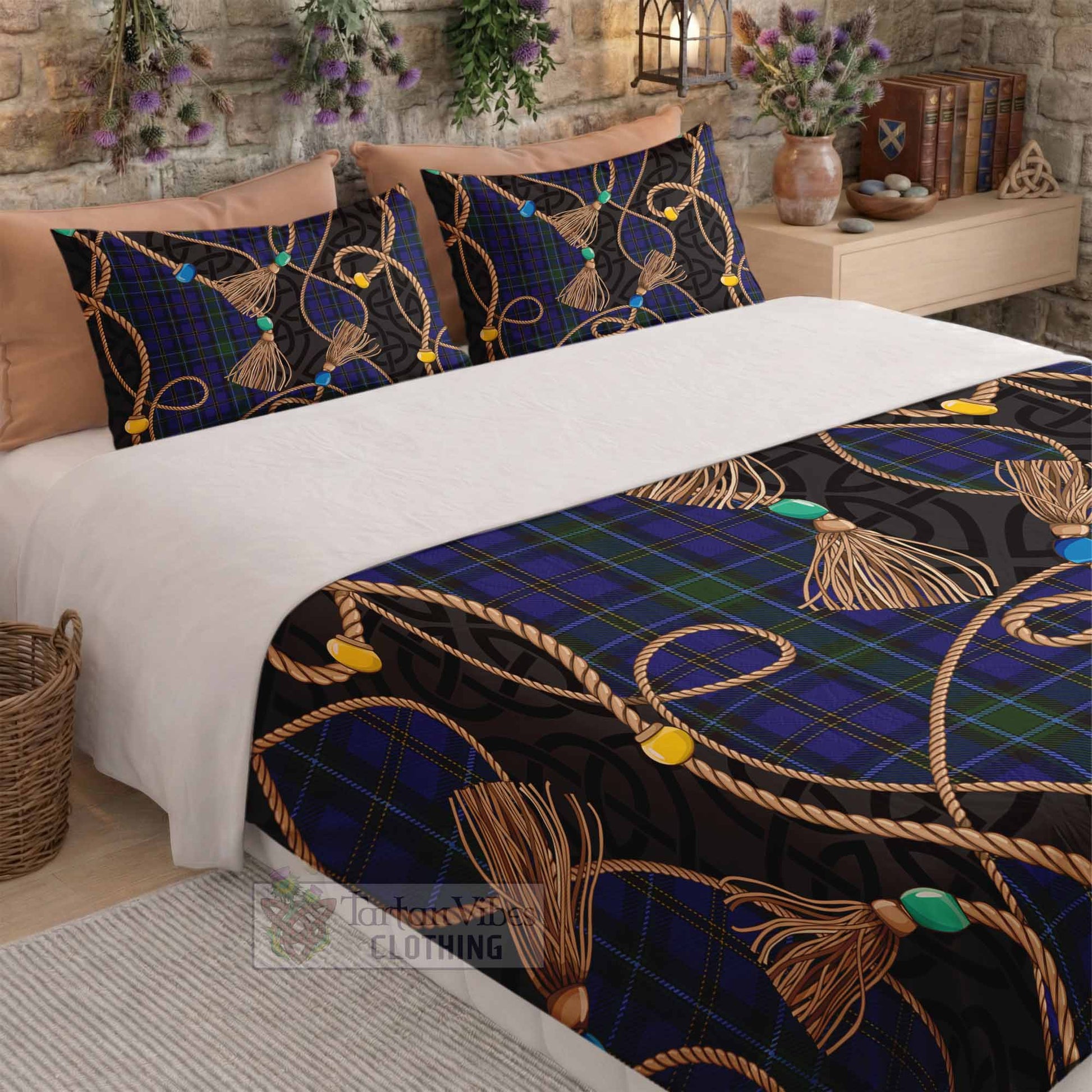 Weir Scottish Tartan Twisted Ropes Stylized Bedding Set - Tartan Vibes Clothing