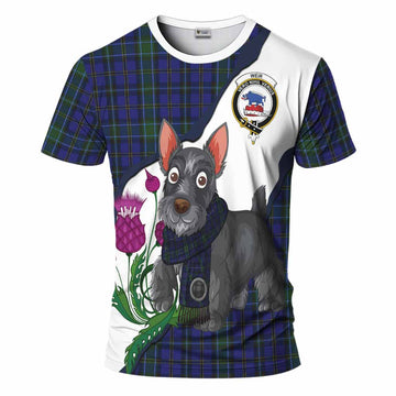 Weir Scottish Terrier Tartan Crest T-Shirt Thistle Heritage Art