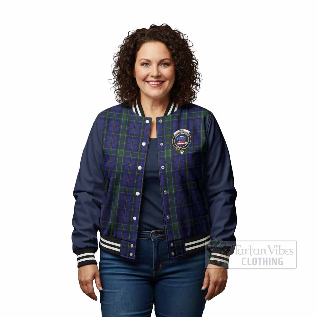 Weir Tartan Accent Baseball Jacket with Family Crest