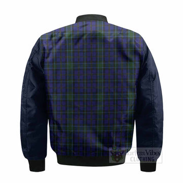 Weir Tartan Accent Bomber Jacket with Family Crest