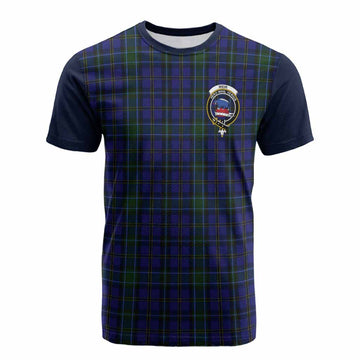 Weir Tartan Accent Cotton T-shirt with Family Crest