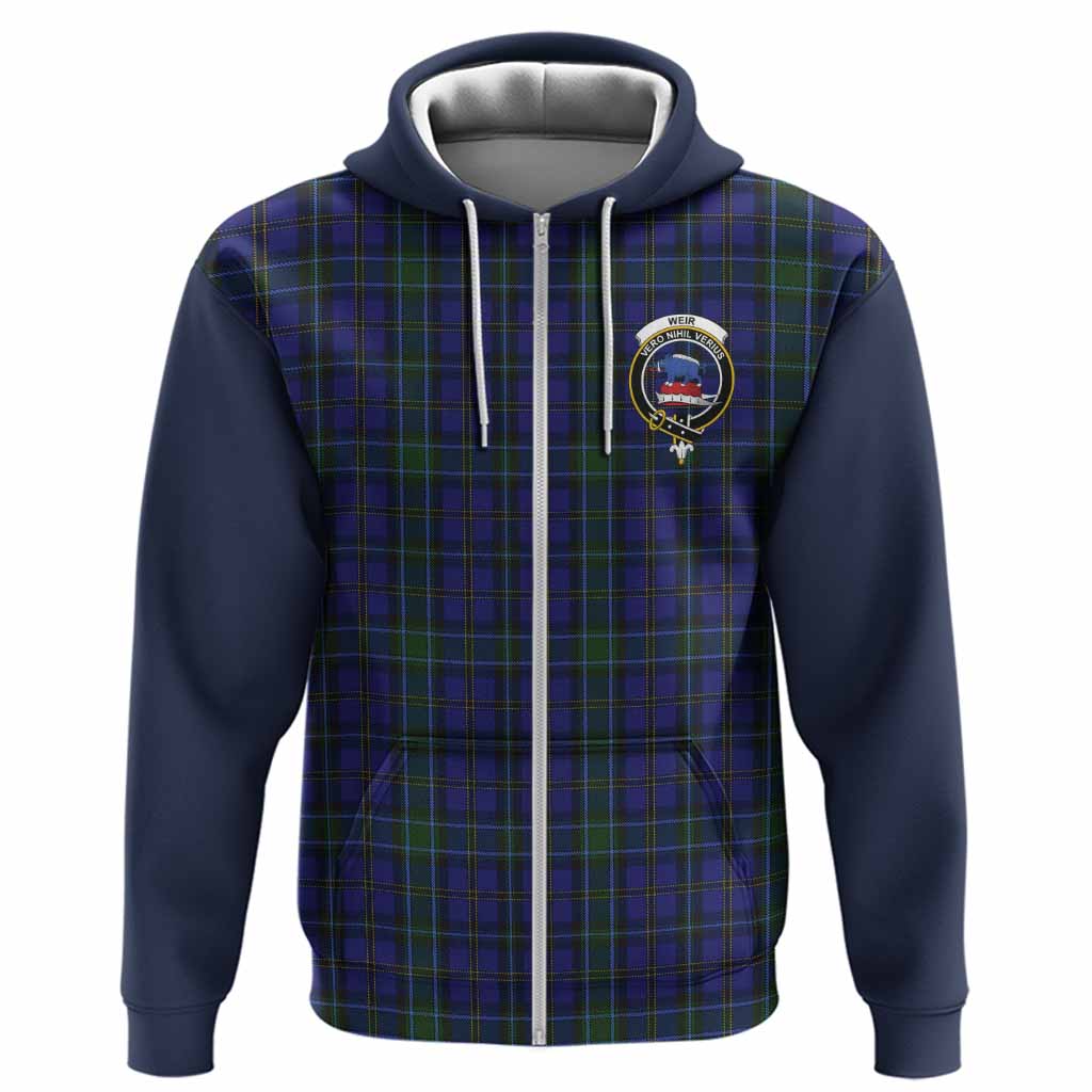 Weir Tartan Accent Hoodie with Family Crest