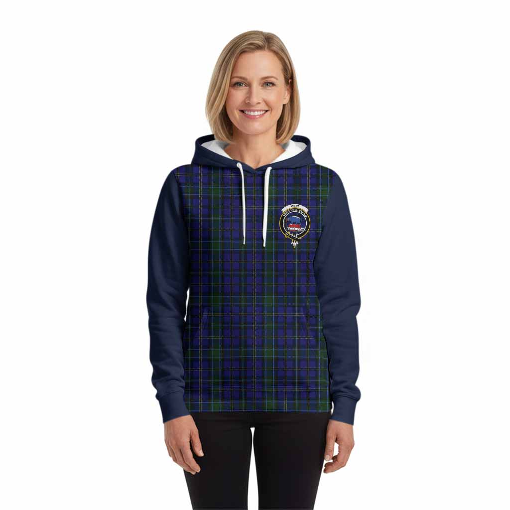 Weir Tartan Accent Hoodie with Family Crest