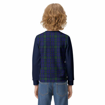 Weir Tartan Accent Kid Knitted Sweatshirt with Family Crest